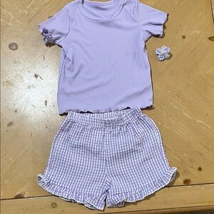 NWOT Purple Striped Toddler Outfit with bow
